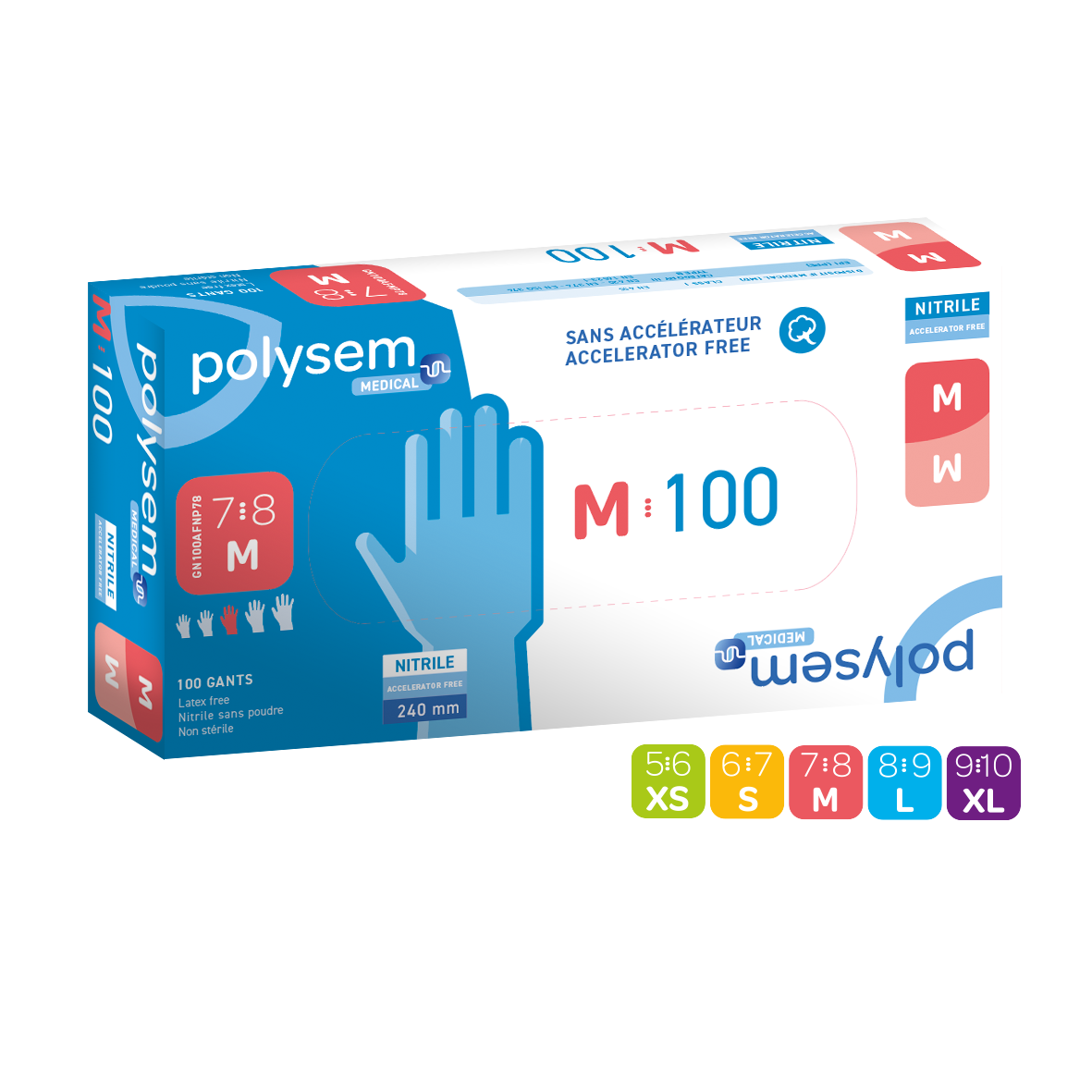 Polysem nitril onderzoekshandschoenen versnellervrij - Gn100afnp 6 - GN100AFNP56