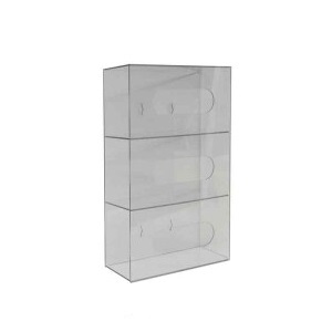 Handschoenhouder transparant PET 3 mm t.b.v. 1 doos - Handschoendispenser 3vaks hygion 2 - 048.14236B