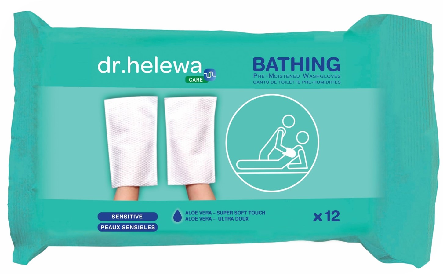 Vochtige ECO washandjes voor het lichaam zonder parfum - Hcbg12 - HCBG12X